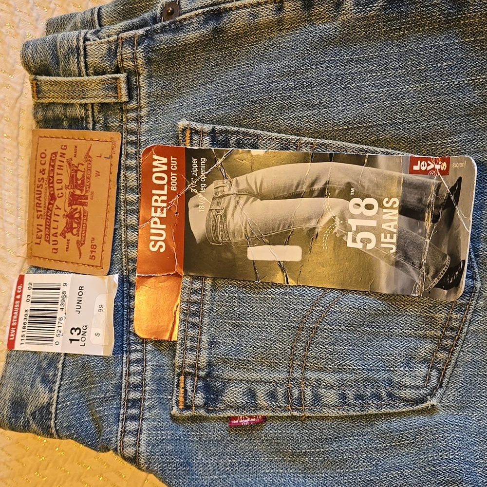 Levi’s 518 Super Low SoftStretch Denim Jeans Sz 13 Long NWT